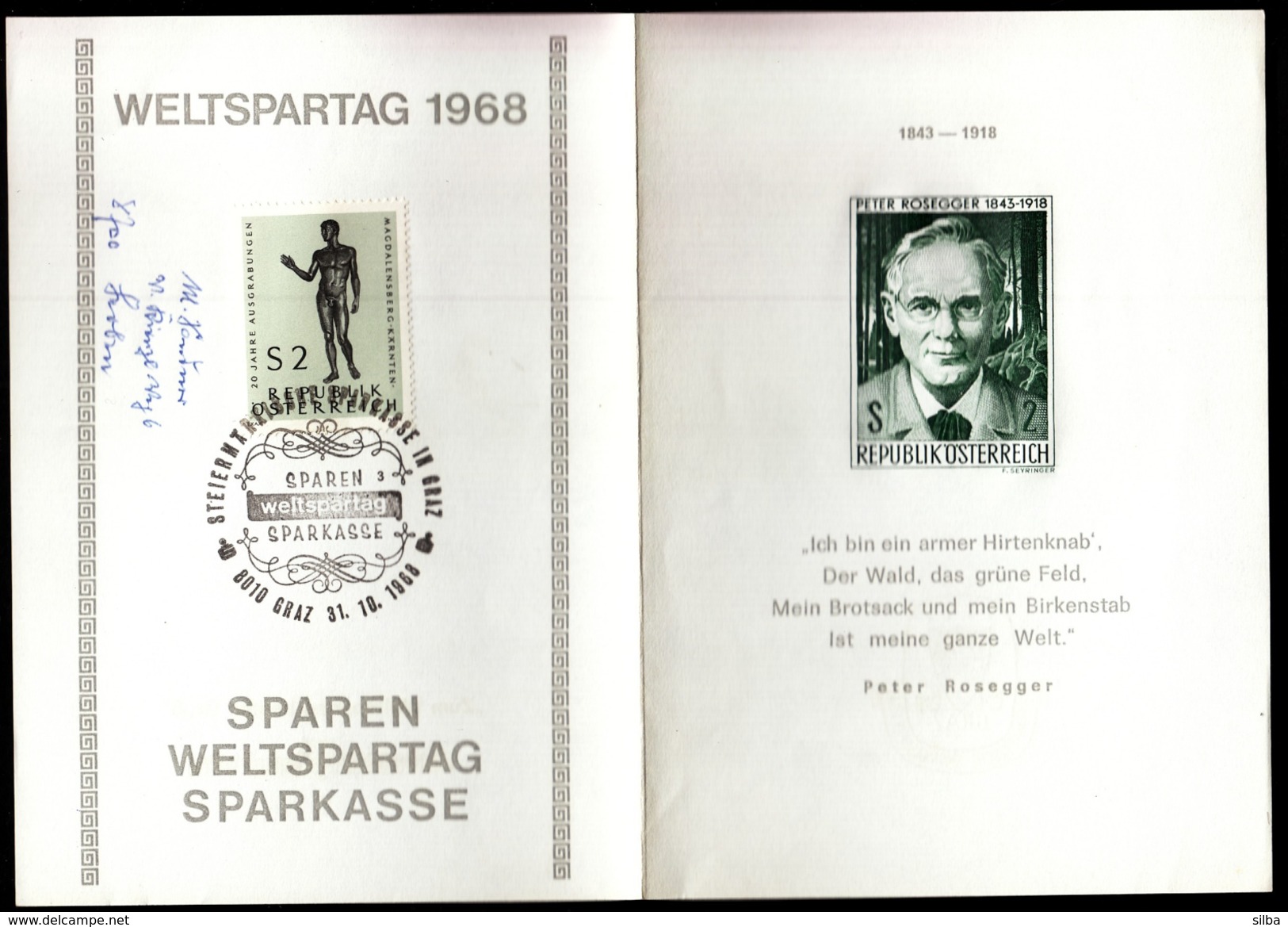 Austria Graz 1968 / Weltspartag / Steiermarkische Sparkasse / Bank - Storia Postale