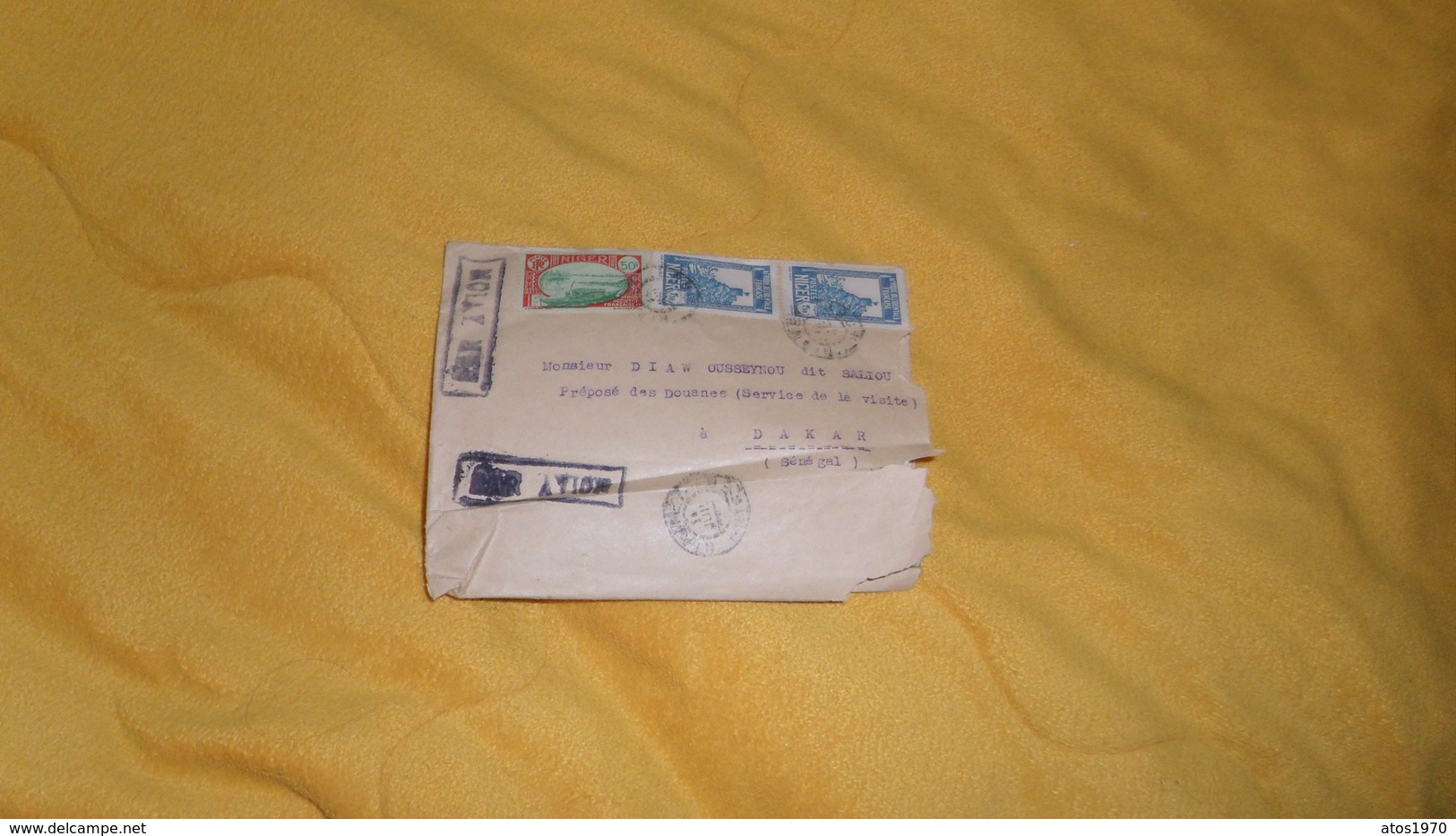 ENVELOPPE UNIQUEMENT DATE ?. / NIAMEY NIGER A DAKAR.. / CACHETS + TIMBRES X3 - Other & Unclassified