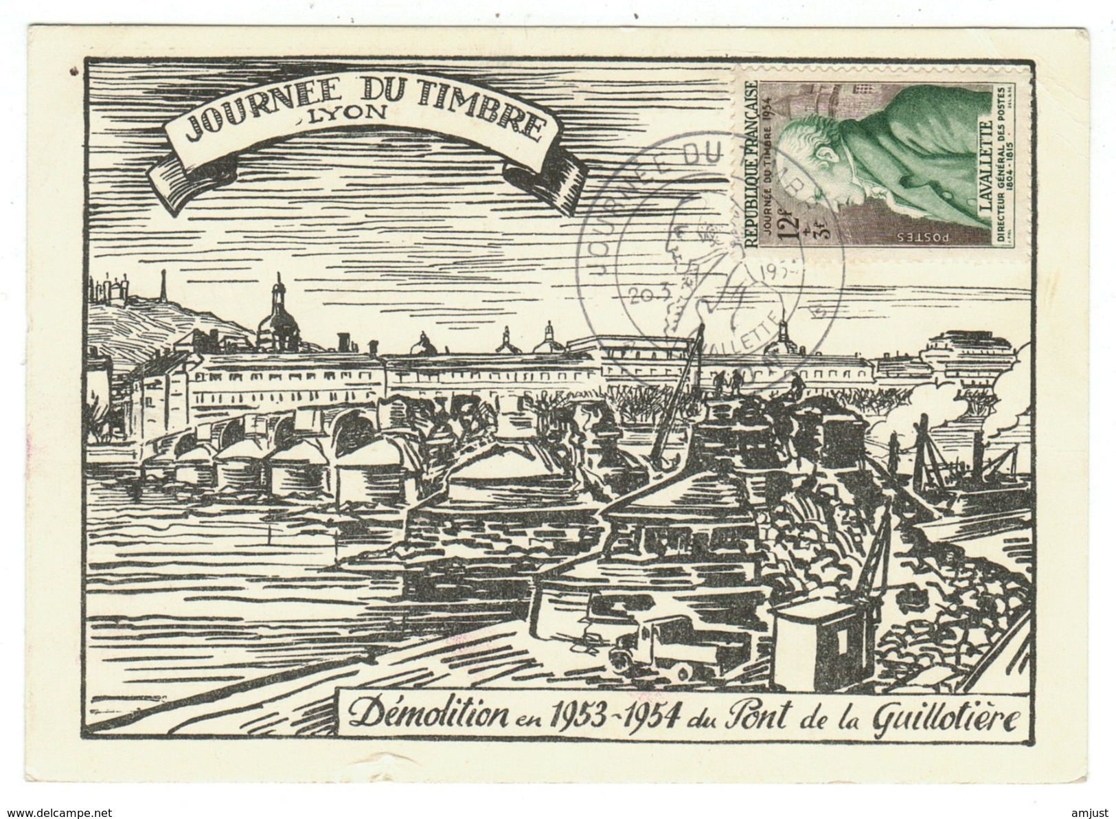 France // FDC // 1955 //  Carte De La Journée Du Timbre 1955 - 1950-1959