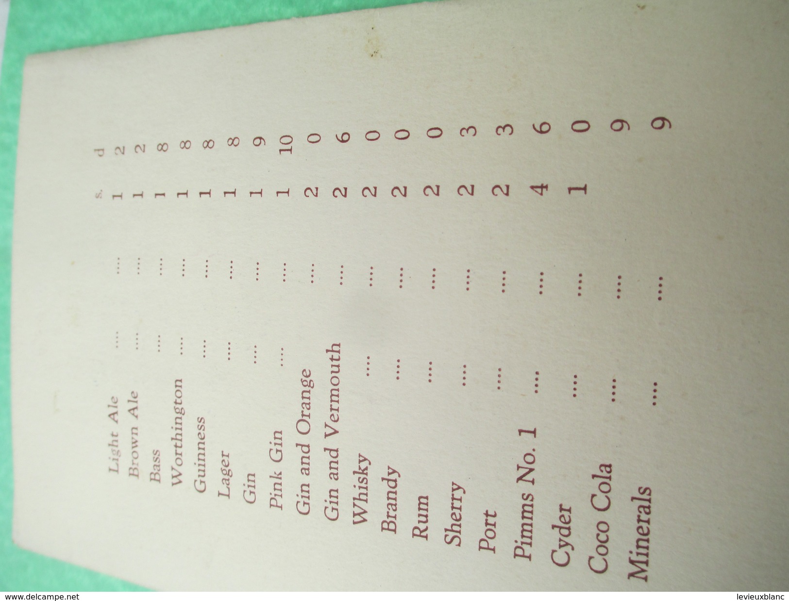 Menu / Imperial Hotel / Russell Square  LONDON/Luncheon-Dinner/ 7 October 1956                                   MENU182 - Menus