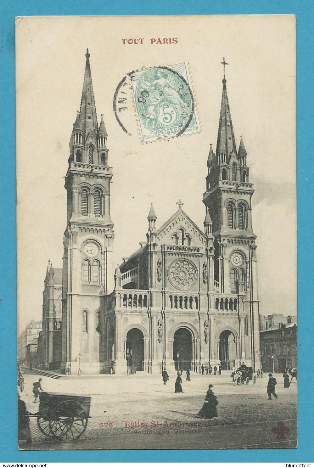 CPA TOUT PARIS 578 - Eglise St-Ambroise Boulevard Voltaire  (XIème Arrt.) - Arrondissement: 11