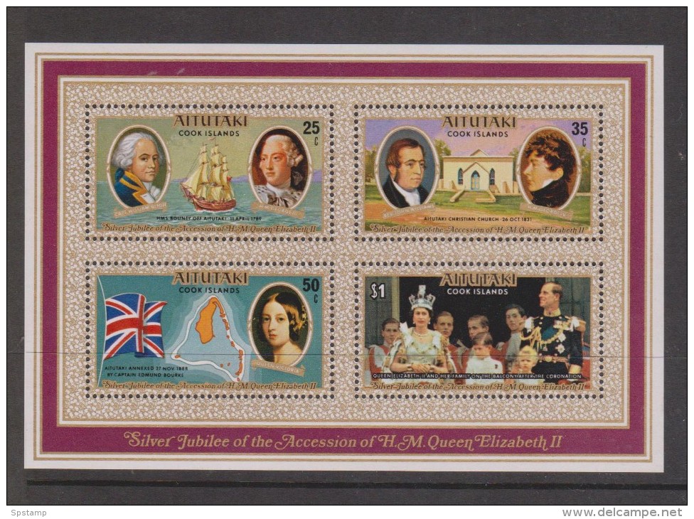 Aitutaki 1977 QEII Silver Jubilee Miniature Sheet MNH - Aitutaki