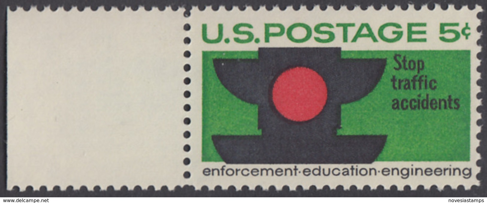 !a! USA Sc# 1272 MNH SINGLE W/ Left Margin - Traffic Safety - Neufs