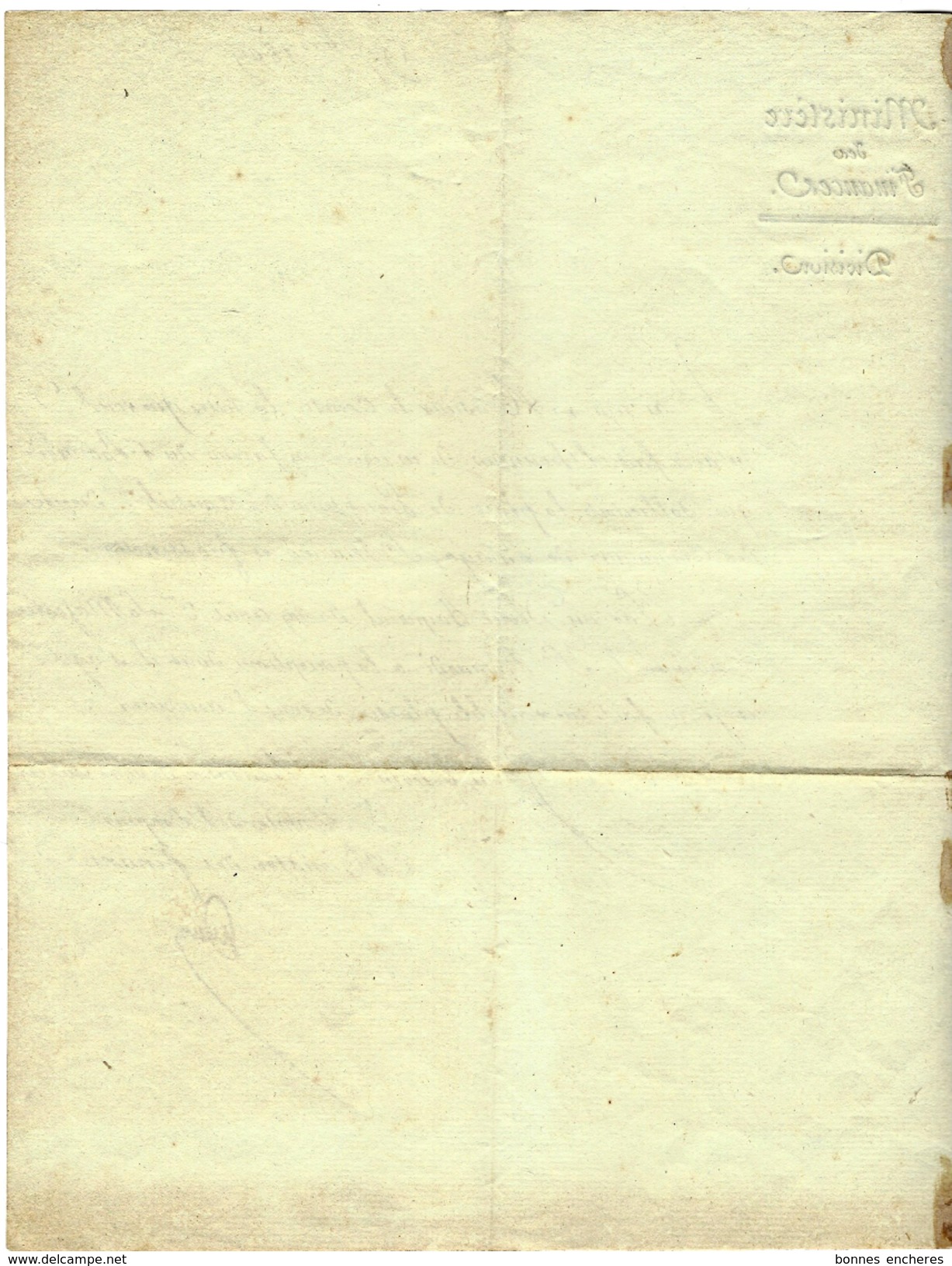 1809 LETTRE SIGNEE Mollien   Ministre Des Finances EMPIRE PIEMONT Départements Annexés Borgo San Marino Frassinetto B.E. - Other & Unclassified