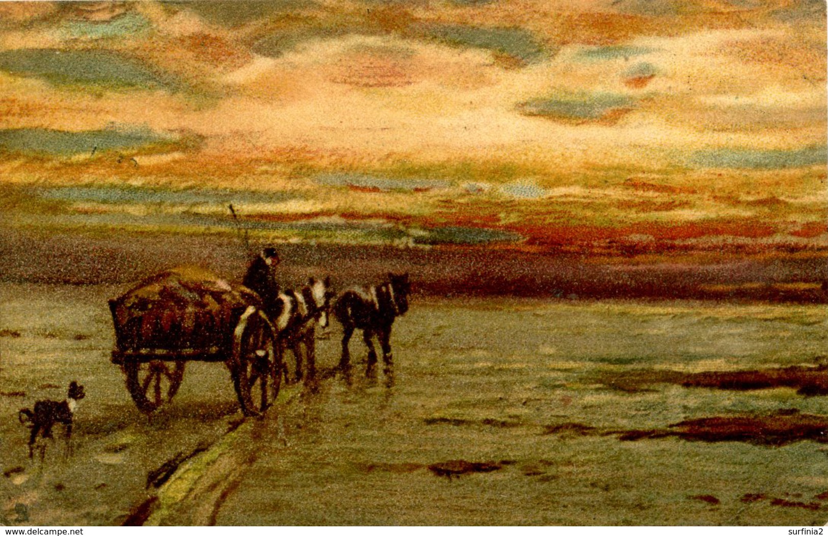 TUCKS OILETTE 1601 - HORSE DRAWN CART ON BEACH 1904 - Paintings