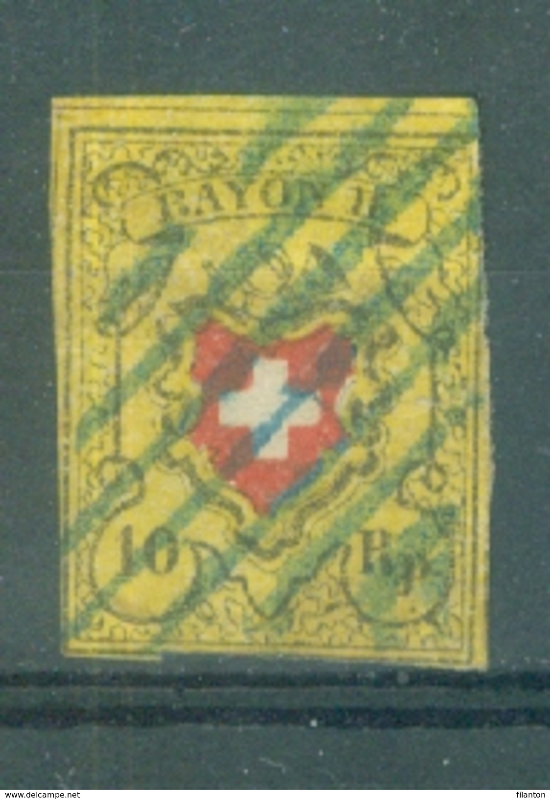 HELVETIA - Mi Nr 8 II (réparé) - Rayon II  - Gest./obl.- Cote 130,00 &euro; - 1843-1852 Kantonalmarken Und Bundesmarken