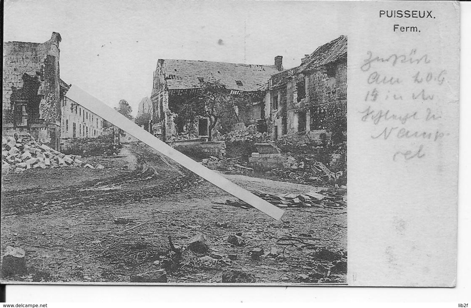 1914 Moulin Sous Touvent Ferme De Puiseux Le Chemin Les Ruines 1 Carte Photo 1914-1918 14-18 Ww1 - Guerra, Militares