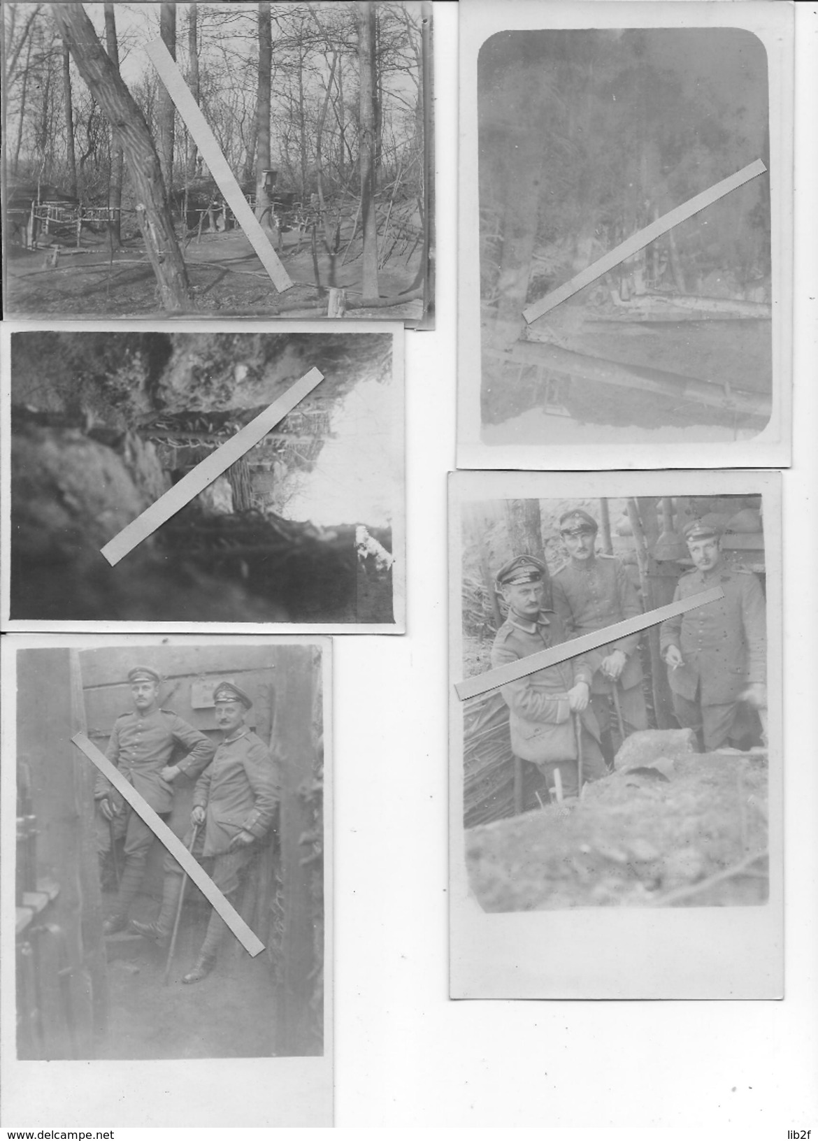 1915 Secteur Soupir Chavonne Officiers Allemands Du  I.R 35 Dans Les Tranchées 3 Cartes Photos Et 2 Photos 14-18 Ww1 - War, Military