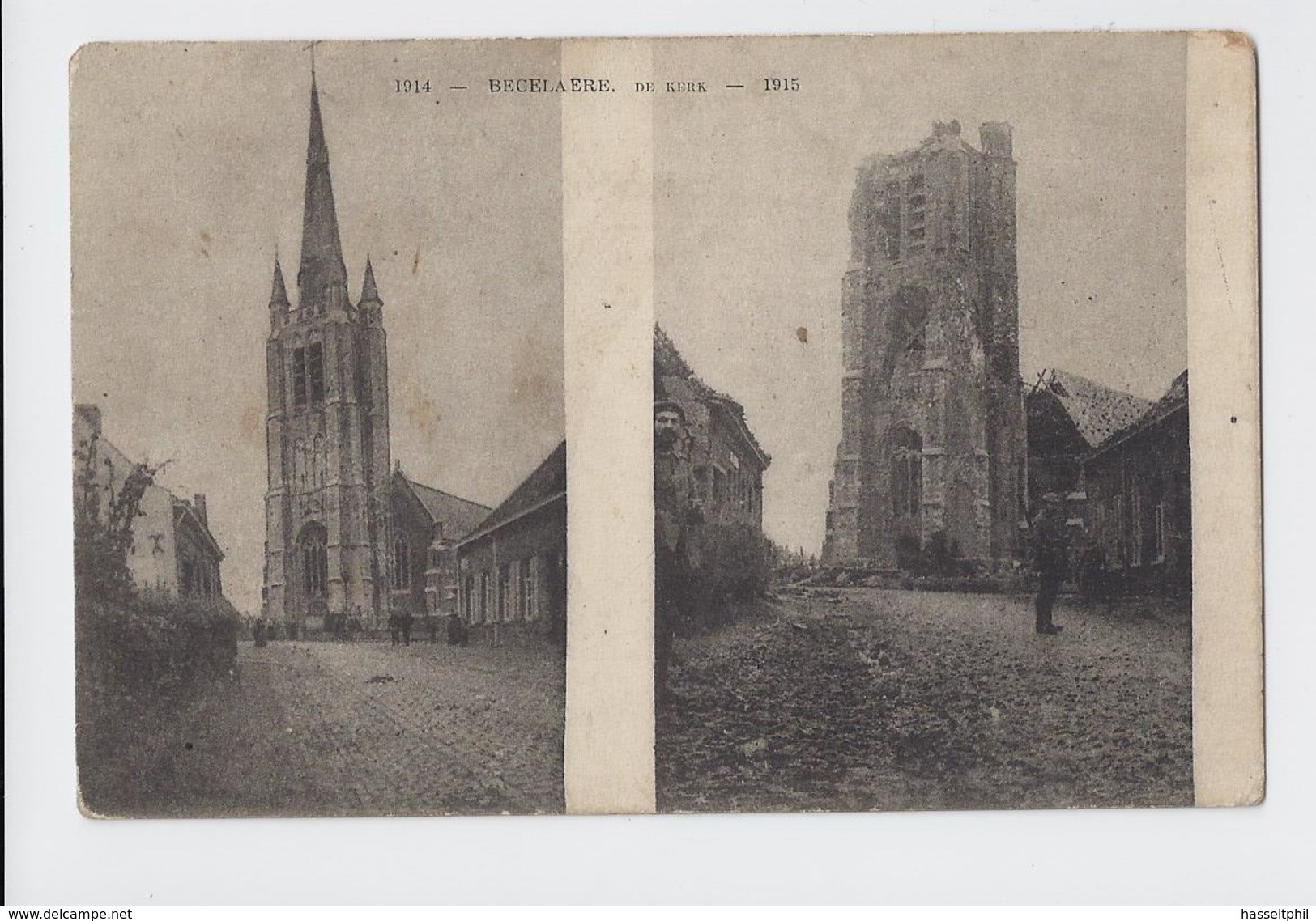 Becelaere  De Kerk 1914 - 1915 - Zonnebeke