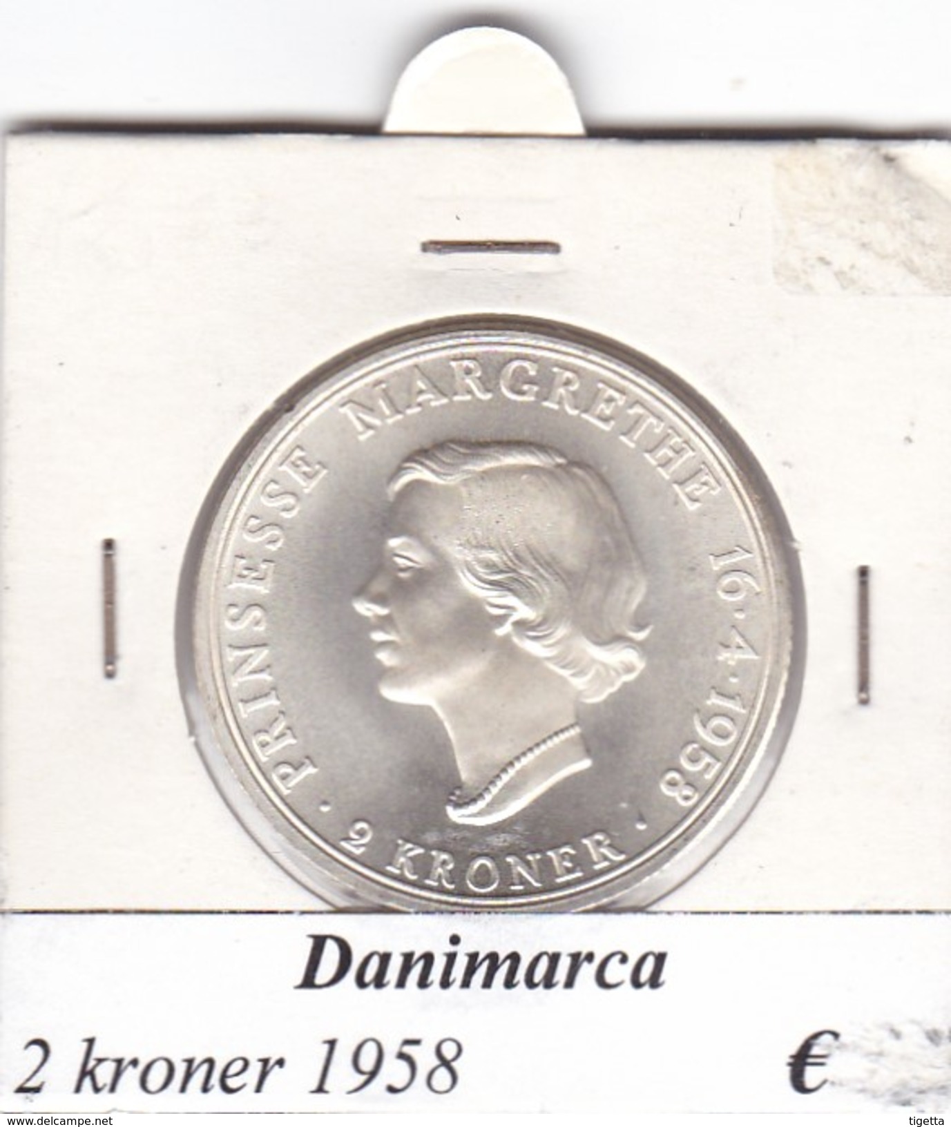 DANIMARCA   2  KRONER  1958  COME DA FOTO - Danimarca