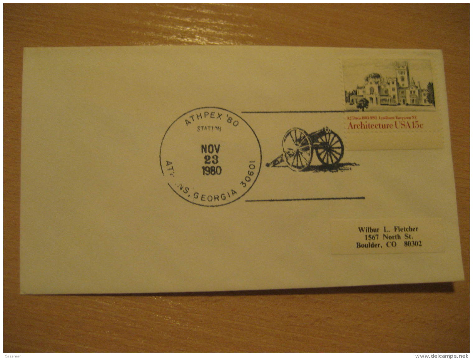 ARTILLERY Military ATHENS 1980 Cancel Cover USA - Militaria