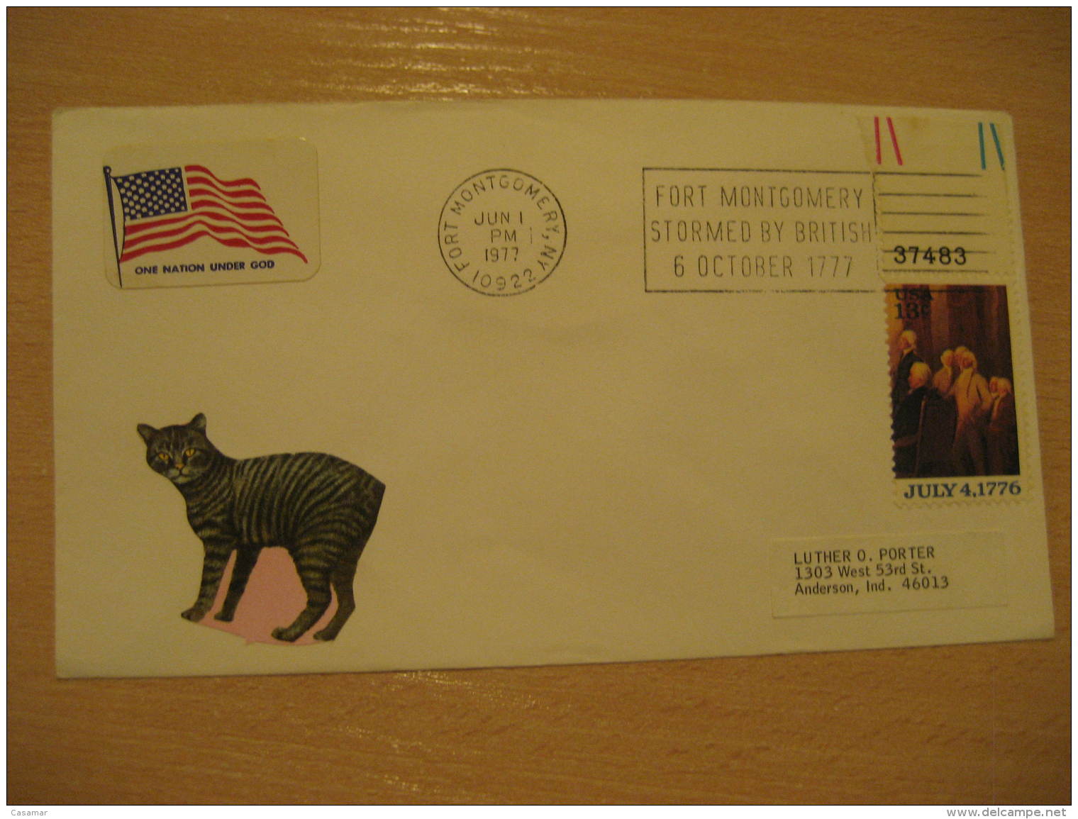 FORT MONTGOMERY STORMED BY BRITISH Military FORT MONTGOMERY 1977 Cancel Cover USA - Militaria