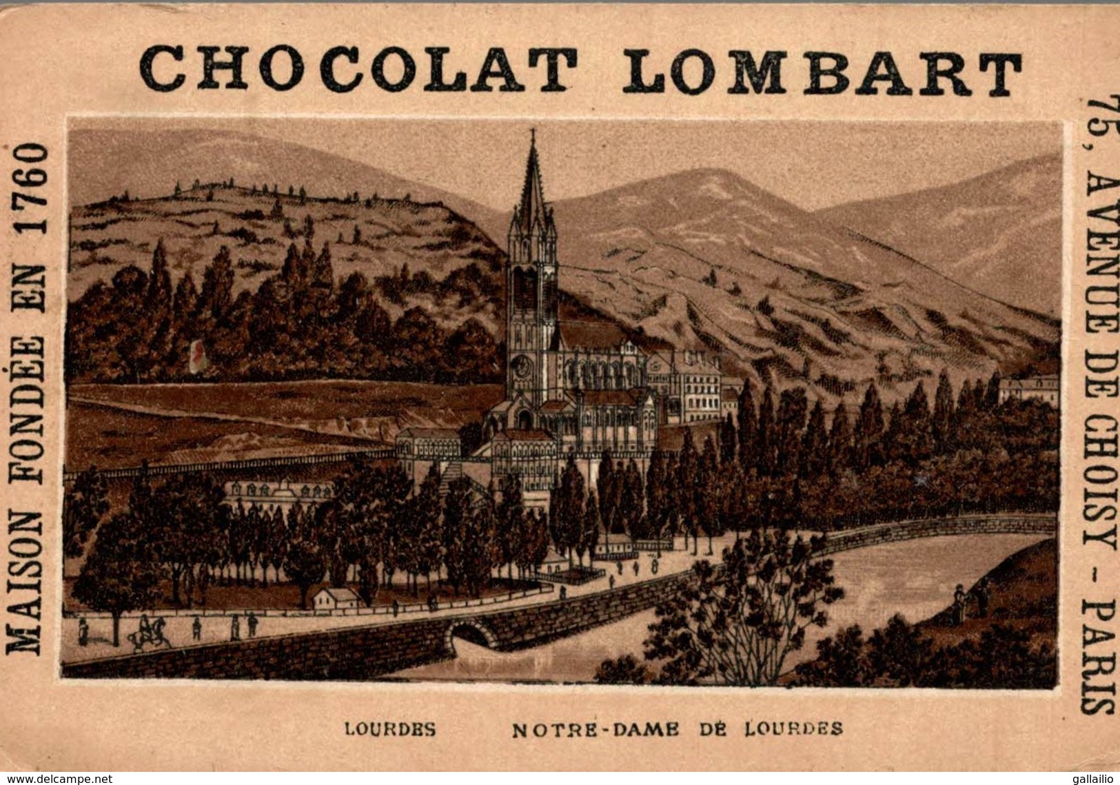 CHROMO CHOCOLAT LOMBART LOURDES NOTRE DAME - Lombart