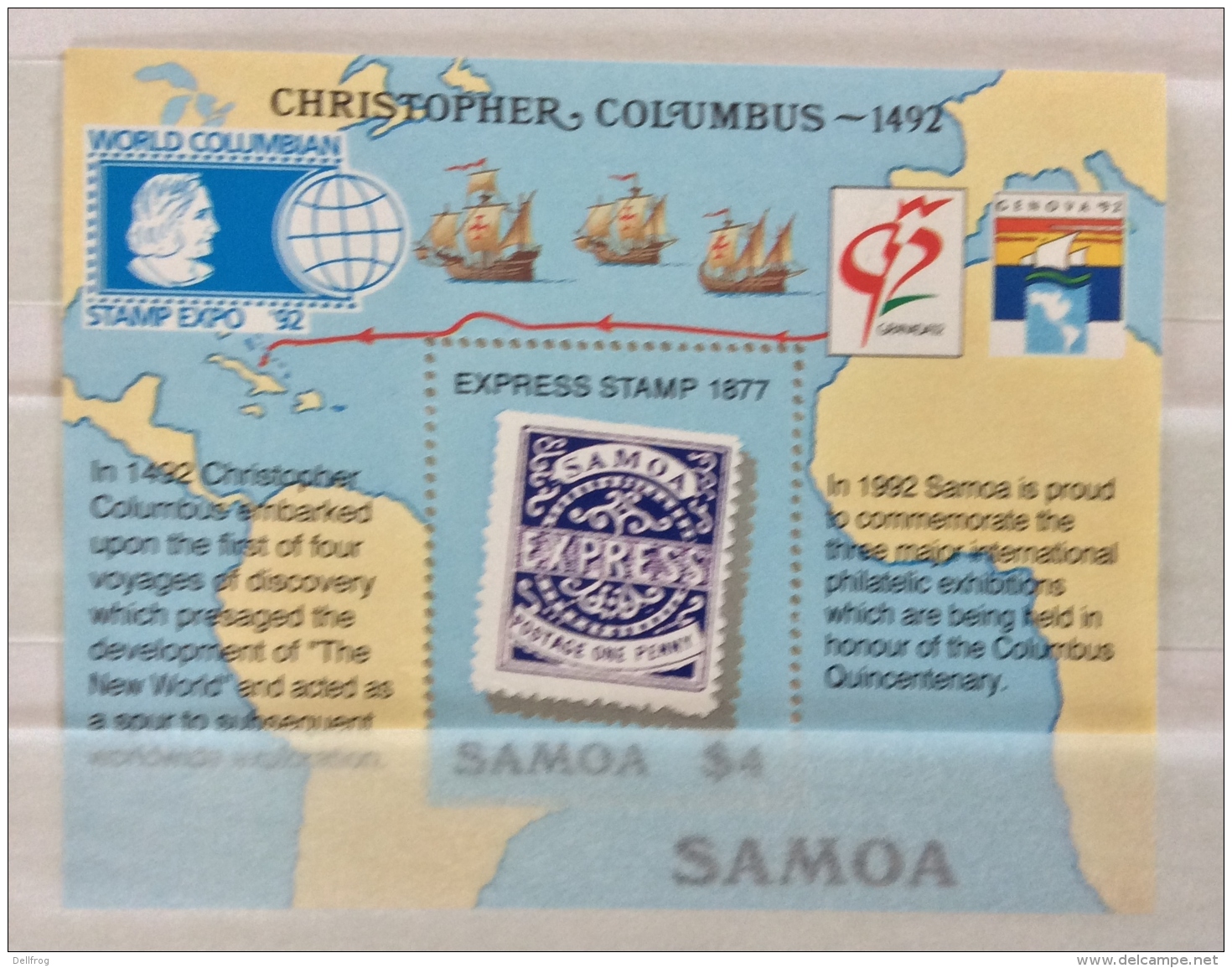 Samoa 1992  500TH DISCOVERY AMERICA SHEET MNH - Samoa