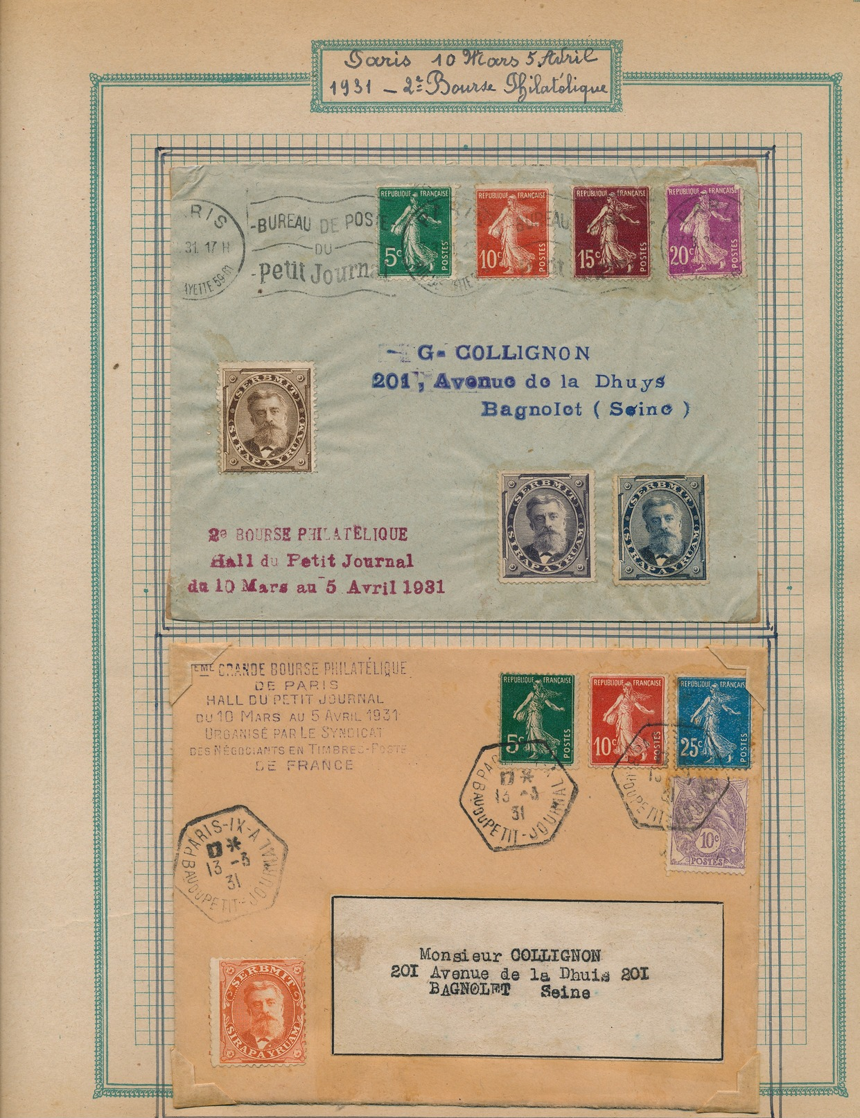 Album philatélie timbres et vignettes, diverses enveloppes, programmes et cartes oblitérées