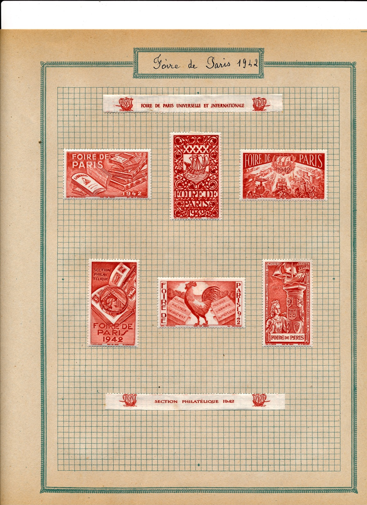 Album philatélie timbres et vignettes, diverses enveloppes, programmes et cartes oblitérées