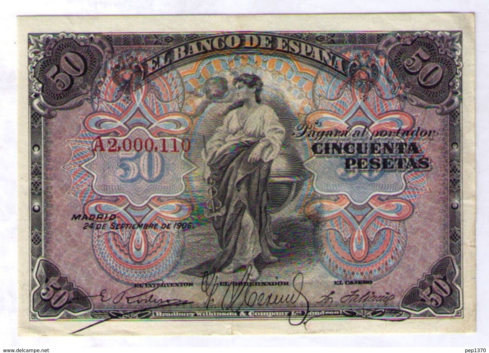 BILLETE DE 50 PESETAS DE 1906 - MUY BONITO - 50 Pesetas
