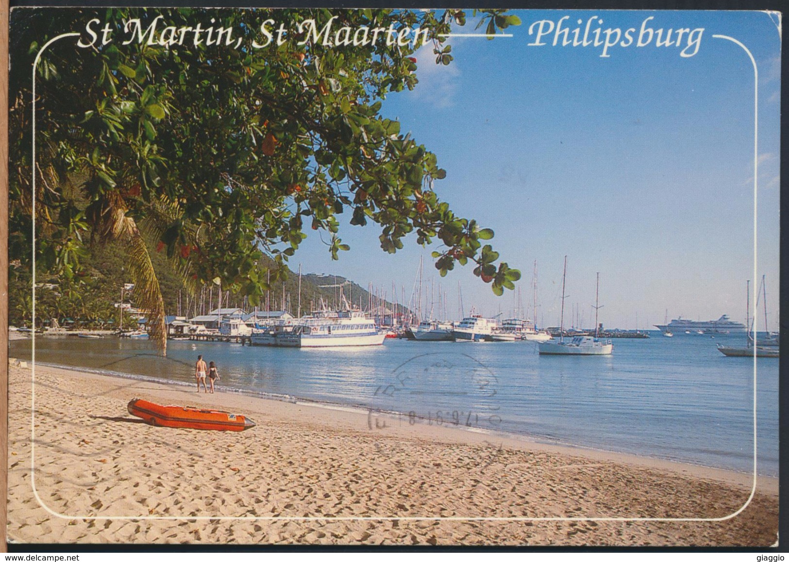 °°° 3766 - NEDERLAND ANTILLEN - ST. MARTIN - THE BEACH AND THE HARBOUR - 1991 With Stamps °°° - Saint-Martin