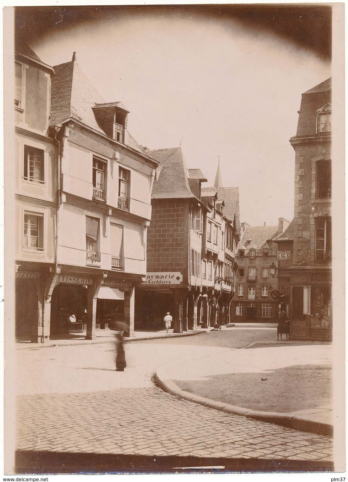 DINAN , Vieilles Maisons - Photo Glissée Dans Un Cadre Carton Légendé - 2 Scans - Anciennes (Av. 1900)