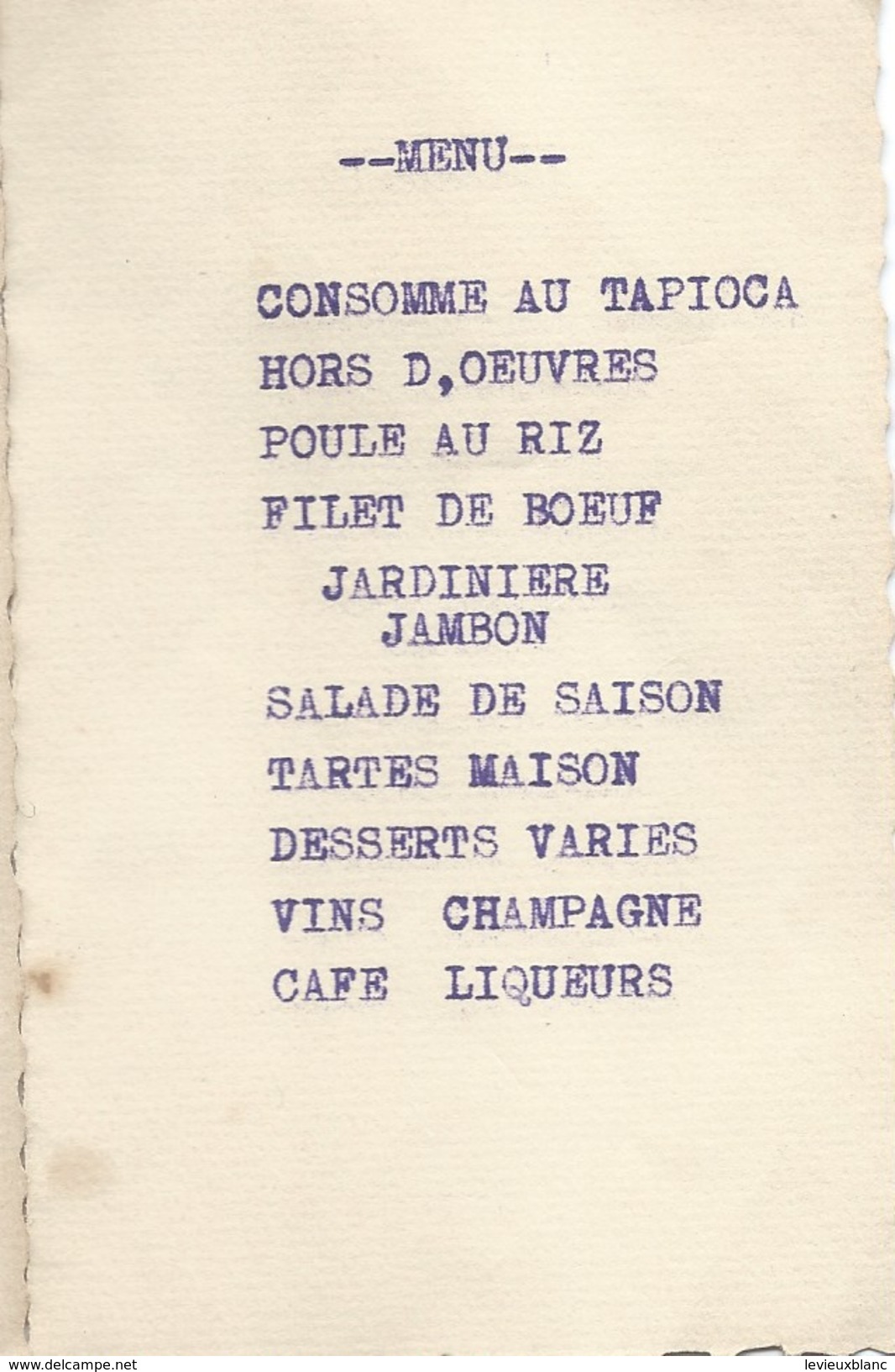 Menu /madame Emile  Bossuet / Avec Dessin à La Main   /Vers 1945           MENU197 - Menus