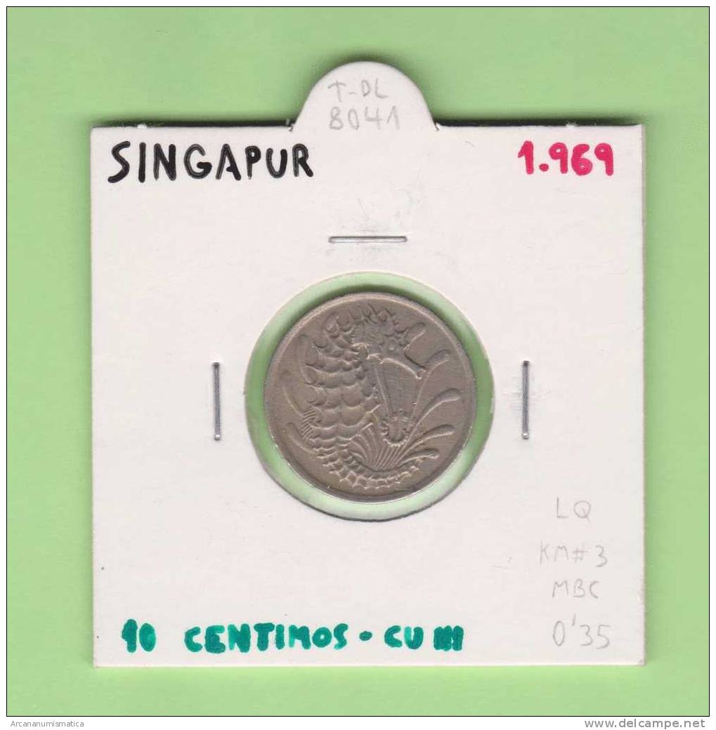 SINGAPUR  10  CENTIMOS  1.969  Cu Ni   KM#3    MBC/VF   DL-8041 - Singapur