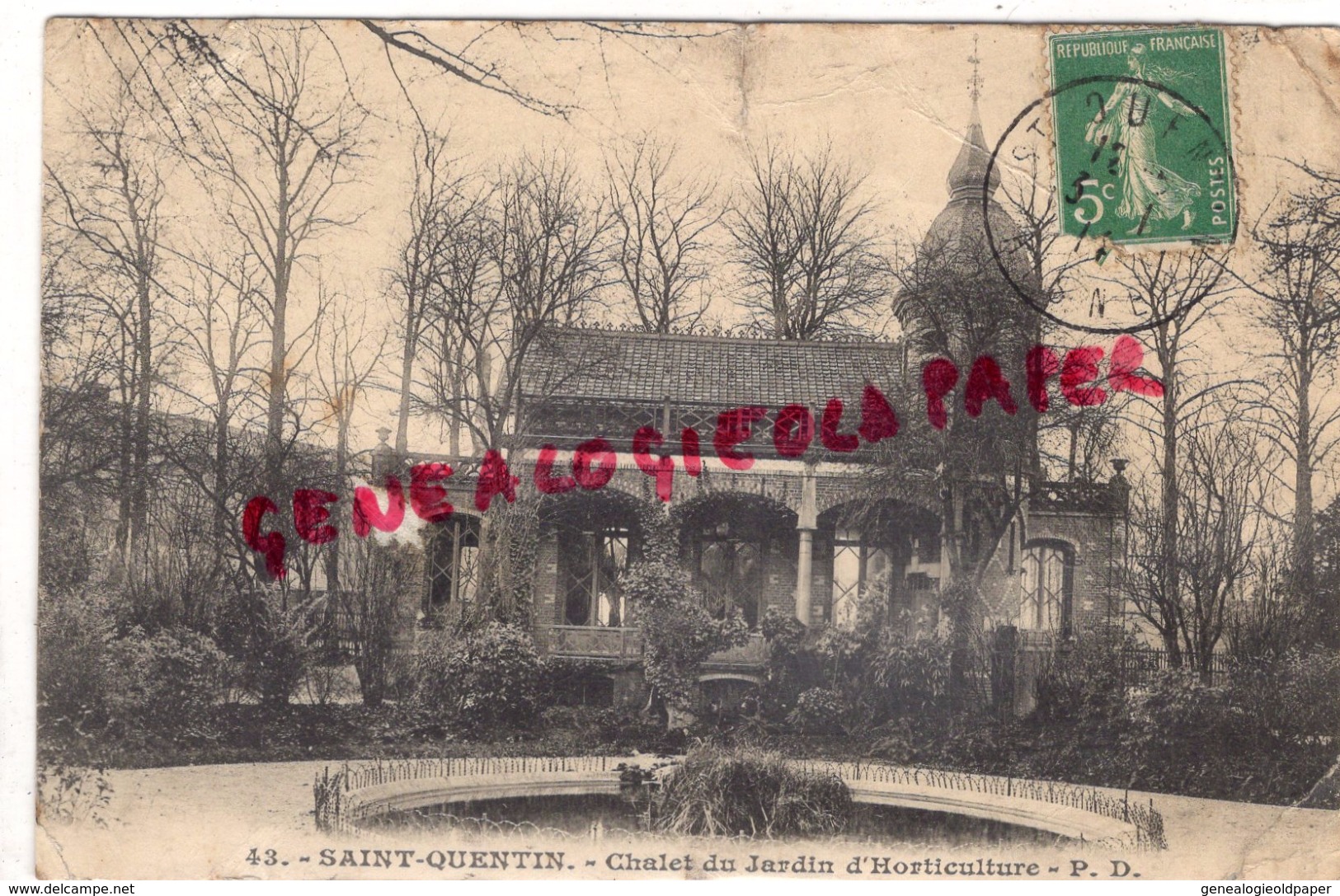 02 -ST  SAINT QUENTIN - CHALET DU JARDIN D' HORTICULTURE -1914 - Saint Quentin