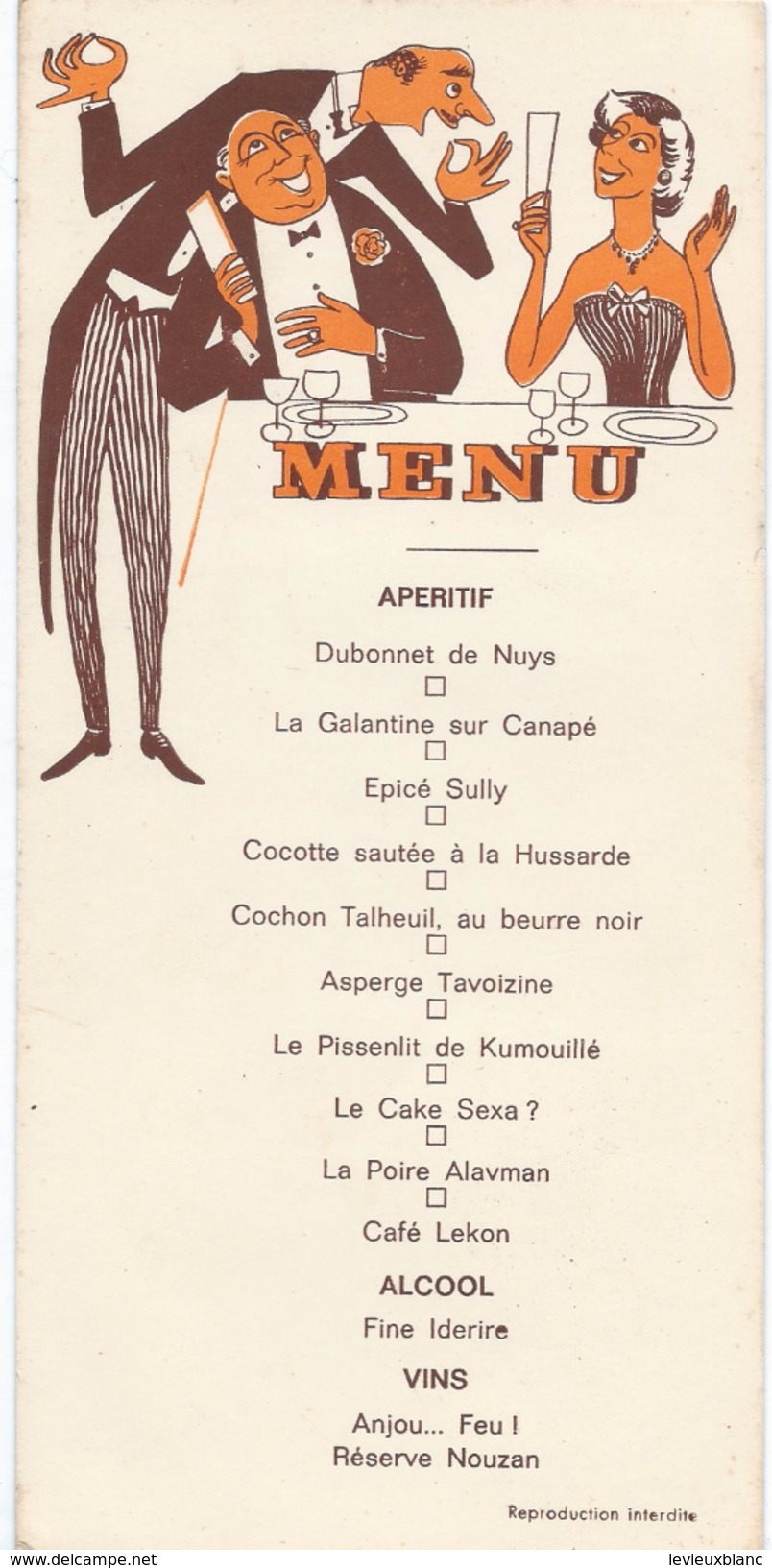 Menu Humoristique/ Reproduction Interdite/Dubonnet De Nuys / Vers 1950      MENU200 - Menus