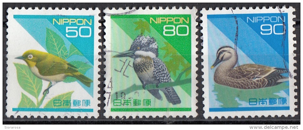 2158 Giappone 1992 Uccelli Birds - Occhialino - Martin Pescatore - Germano - Japan Nippon Used - Sparrows