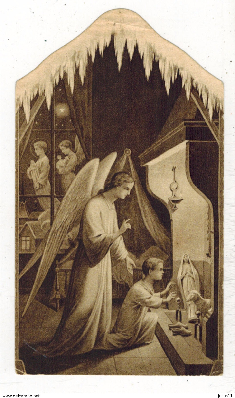 IMAGE PIEUSE HOLY CARD SANTINI CHROMO HEILIG PRENTJE : La Crêche - Imágenes Religiosas