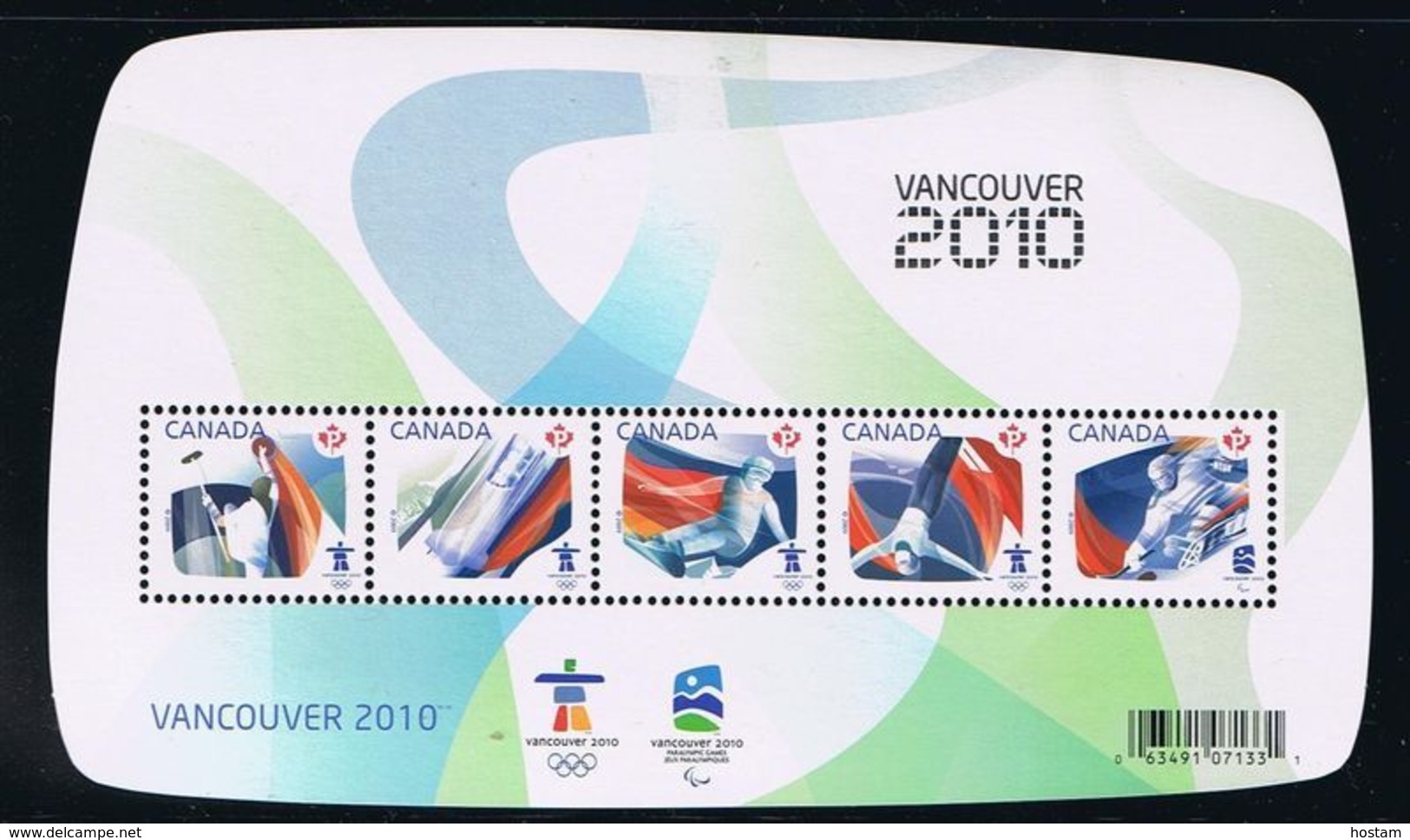 CANADA, 2009, # 2299f  OLYMPIC SPORTING EVENTS   MNH SS  With Silver" VANCOUVER/2010" Overprint In Selvedge - Blocks & Sheetlets