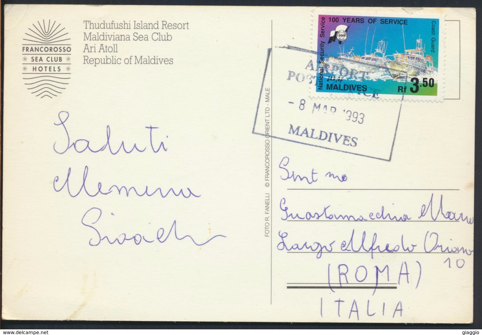 °°° 3772 - MALDIVES - THUDUFUSHI ISLAND REPORT - 1993 With Stamps °°° - Maldives