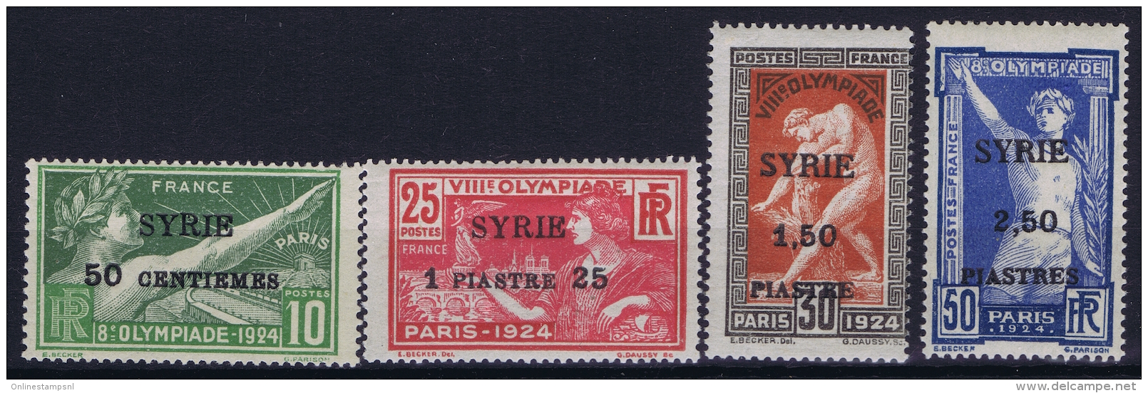Syrie: Jeux Olympiques - Yv 122 - 125  1924  Neuf Sans Charniere /MNH/**/postfrisch - Unused Stamps
