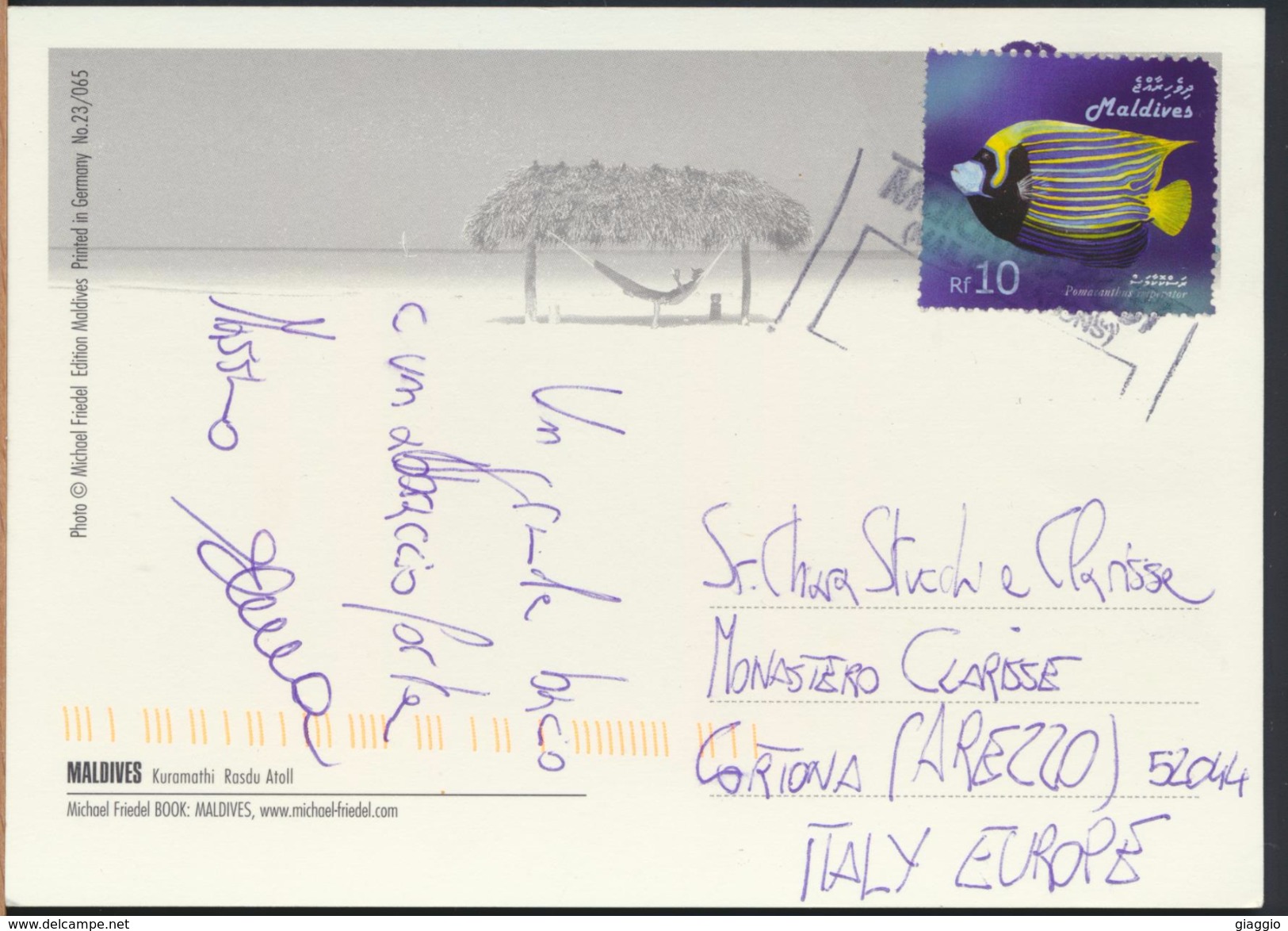 °°° 3774 - MALDIVES - KURAMATHI RASDU ATOLL - With Stamps °°° - Maldive