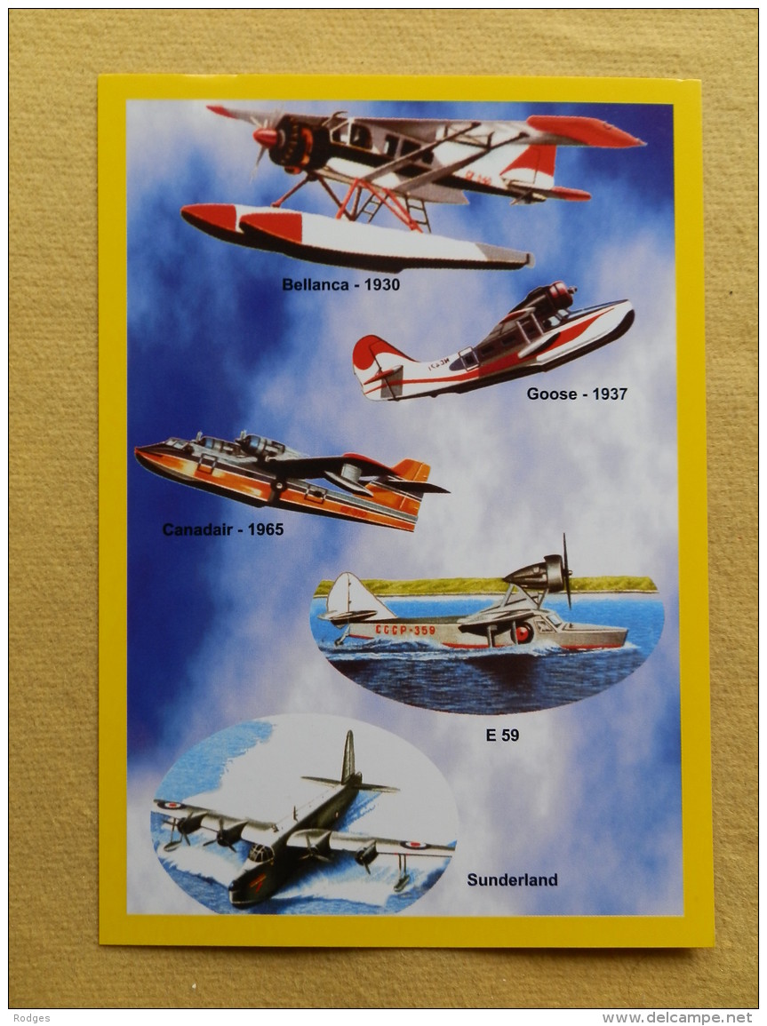 Cpm Etablissement MINARRO , AVIONS X 5 , Bellanca 1930 , Goose 1937 , Canadair 1965 , E 59 , Sunderland (40) - Altri & Non Classificati