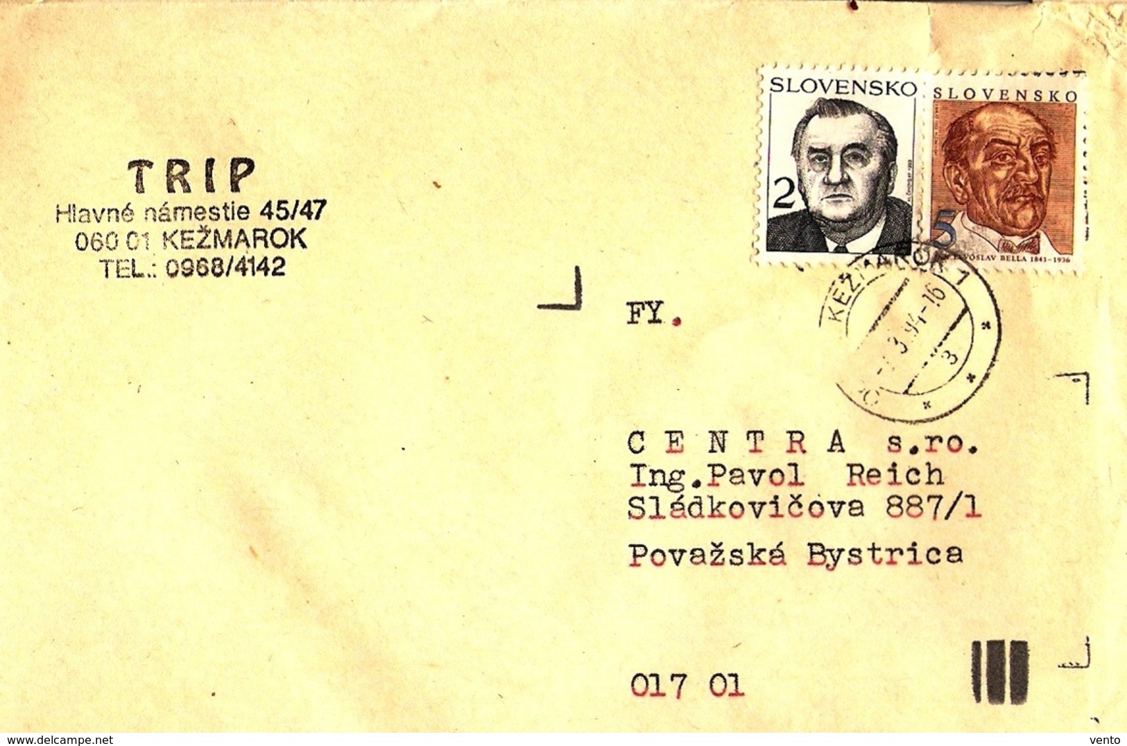 Slovakia Company Cover Trip Kezmarok ... AH670 - Lettres & Documents