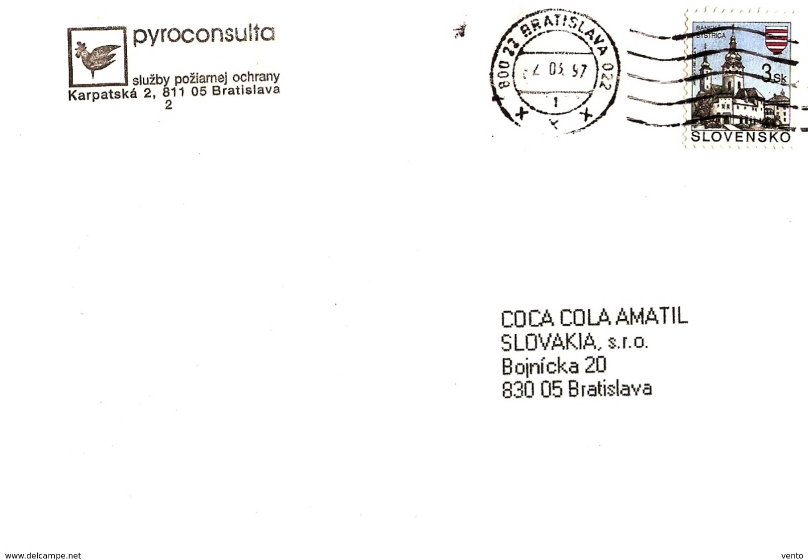 Slovakia Company Cover Pyrokonzulta ... AH669 - Lettres & Documents