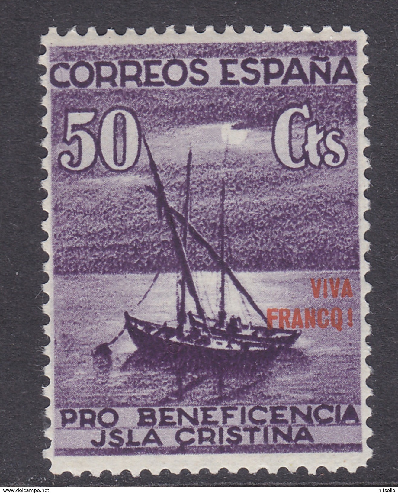 LOTE 2230  ///  (C100) GUERRA CILVIL VIÑETA ISLA CRISTINA Nº 16 FESOFI/SOFIMA -  ARRIBA ESPAÑA - 50 CTS.  **MNH - Emisiones Nacionalistas