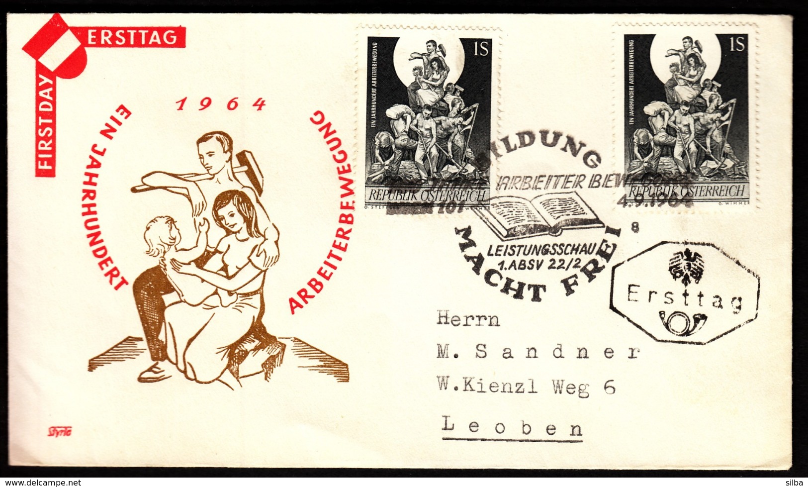 Austria Vienna 1964 / 100 Jahre Arbeiter Bewegung / Cancel No 8 - Storia Postale