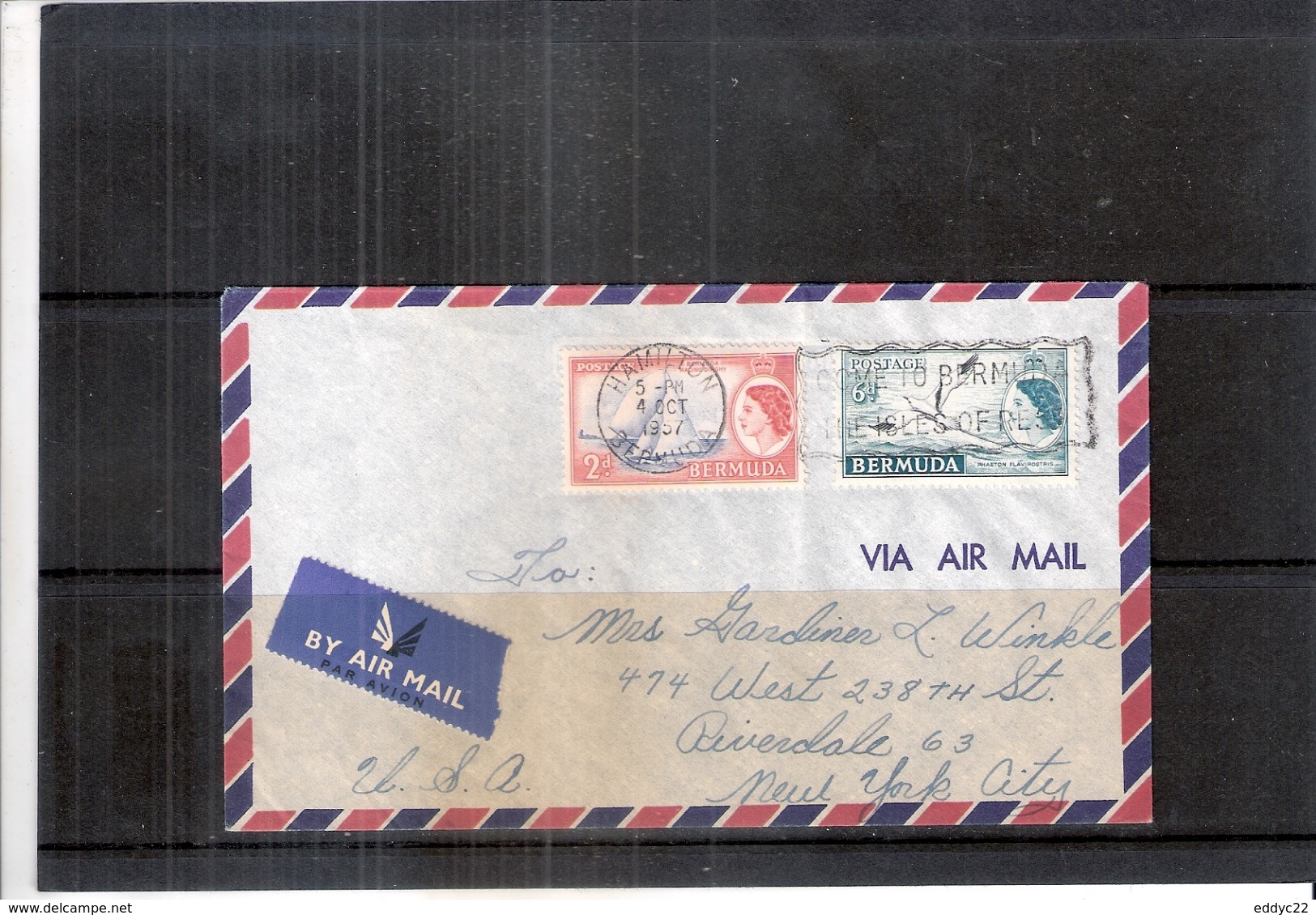 Cover From Bermuda To U.S.A. - 1957 (to See) - Bermuda