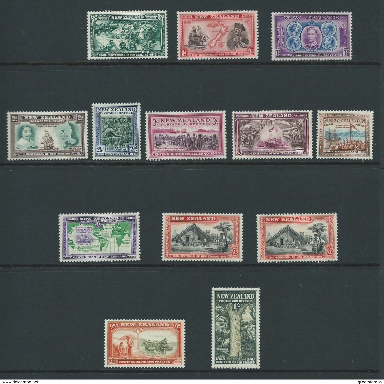 New Zealand Sg613 Centennial Set Hm Lhm - Neufs