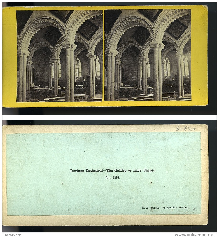 Royaume Uni Durham Cathedrale Lady Chapel Anciennne Photo Stereo GW Wilson 1865 - Stereoscopic