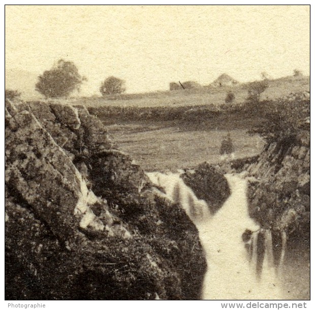 Pays De Galles Llanberis Chutes De Ceunant Mawr Anciennne Photo Stereo Bedford? 1865 - Stereoscopic