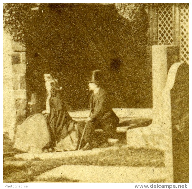 Royaume Uni Cheshire Alderley Old Church Vieille Eglise Anciennne Photo Stereo Petschler 1865 - Stereoscopic