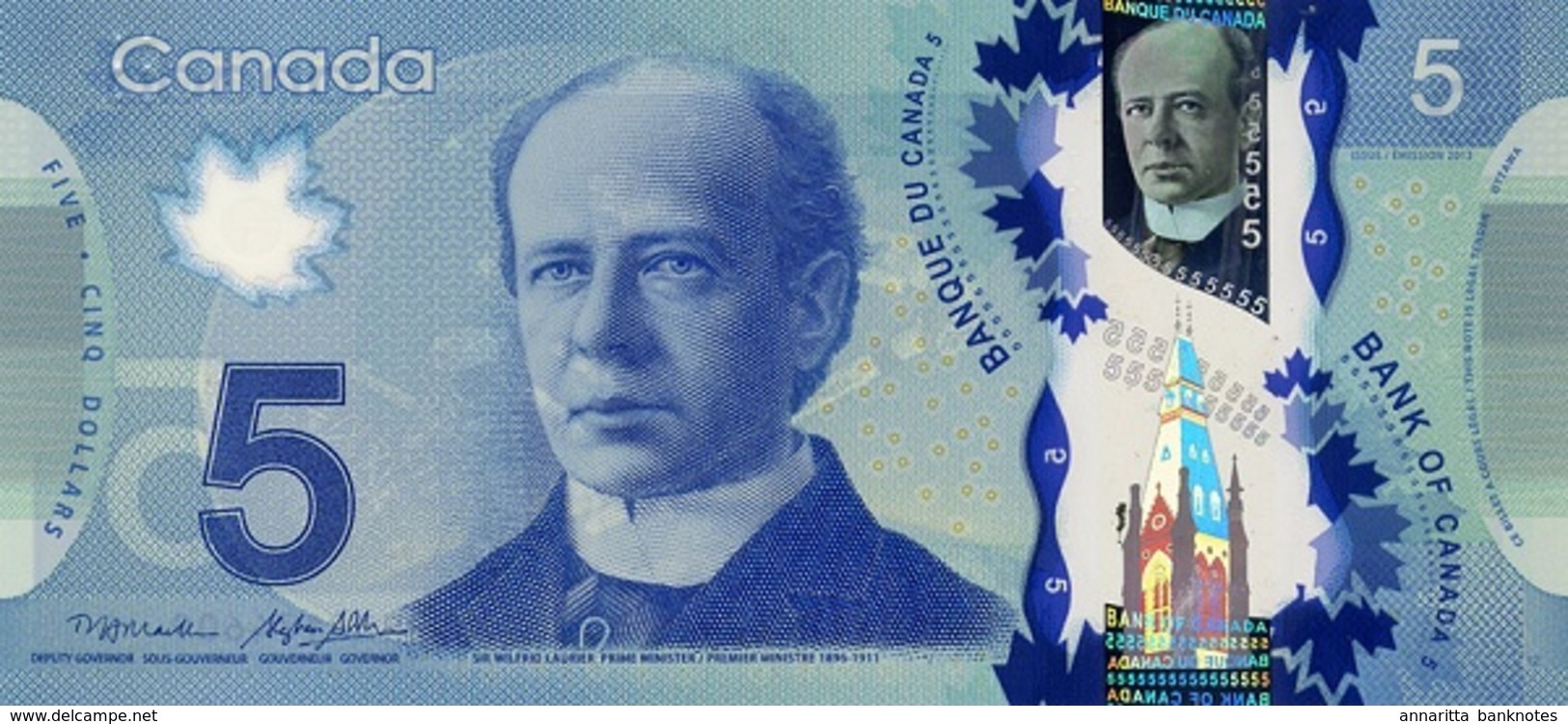 CANADA 5 DOLLARS 2013 P-106b UNC SIGN. MACKLEM & POLOZ [CA371b] - Canada