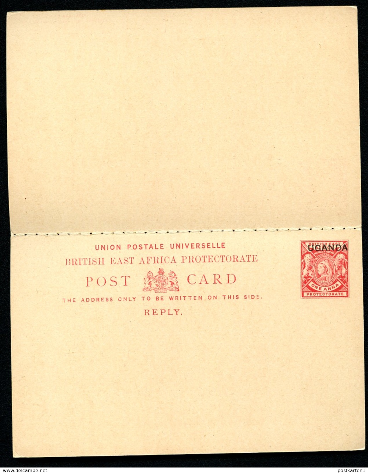 UGANDA 2 Postal Cards #1+4 Mint 1902 - Uganda (...-1962)