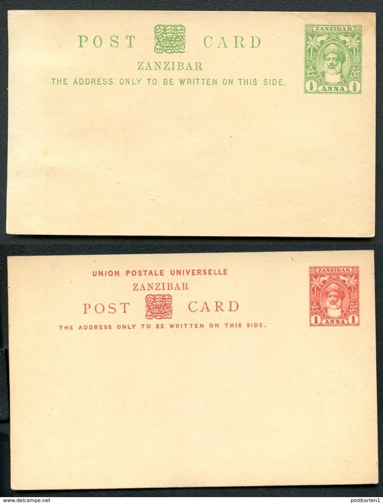 ZANZIBAR Postal Cards #9-10 Mint 1899 - Zanzibar (...-1963)