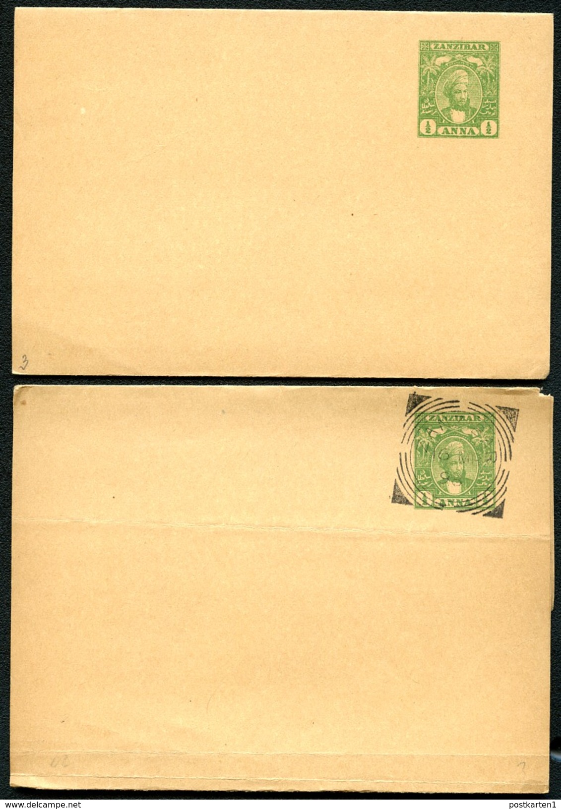 ZANZIBAR Wrappers #E3 Mint And Postmark 1898 - Zanzibar (...-1963)