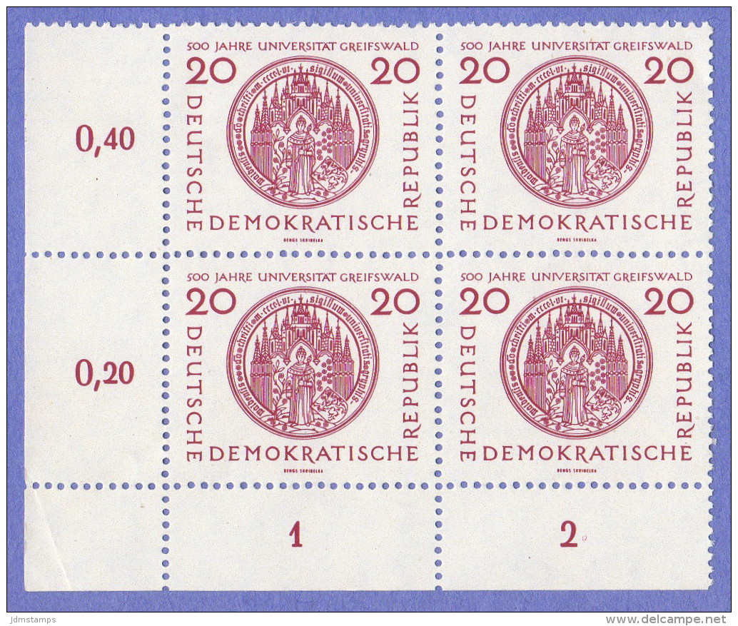 DDR SC #310 MNH B4 1956 Greifswald University  CV $2.20 - Unused Stamps