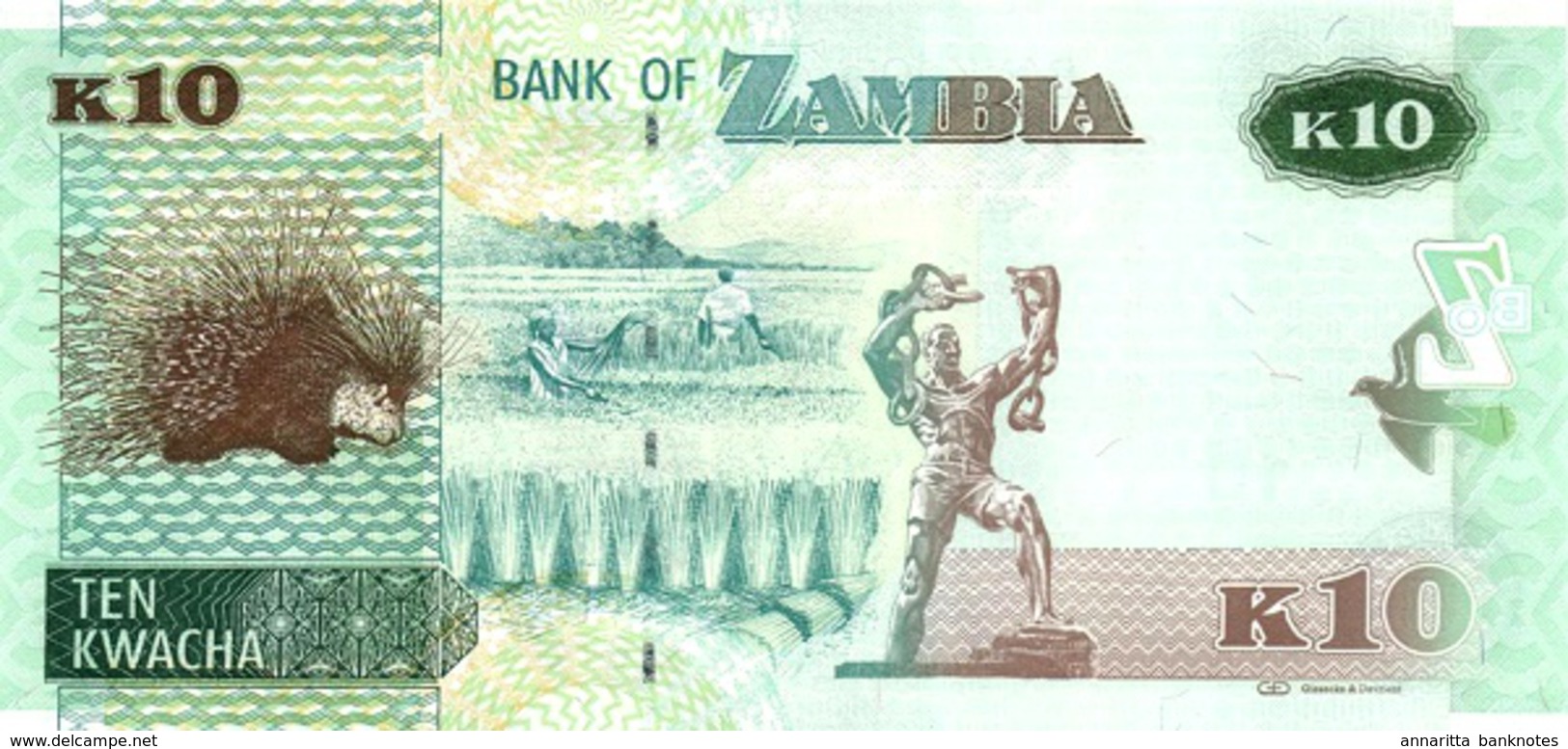 ZAMBIA 10 KWACHA 2014 P-51c UNC [ZM154c] - Zambia