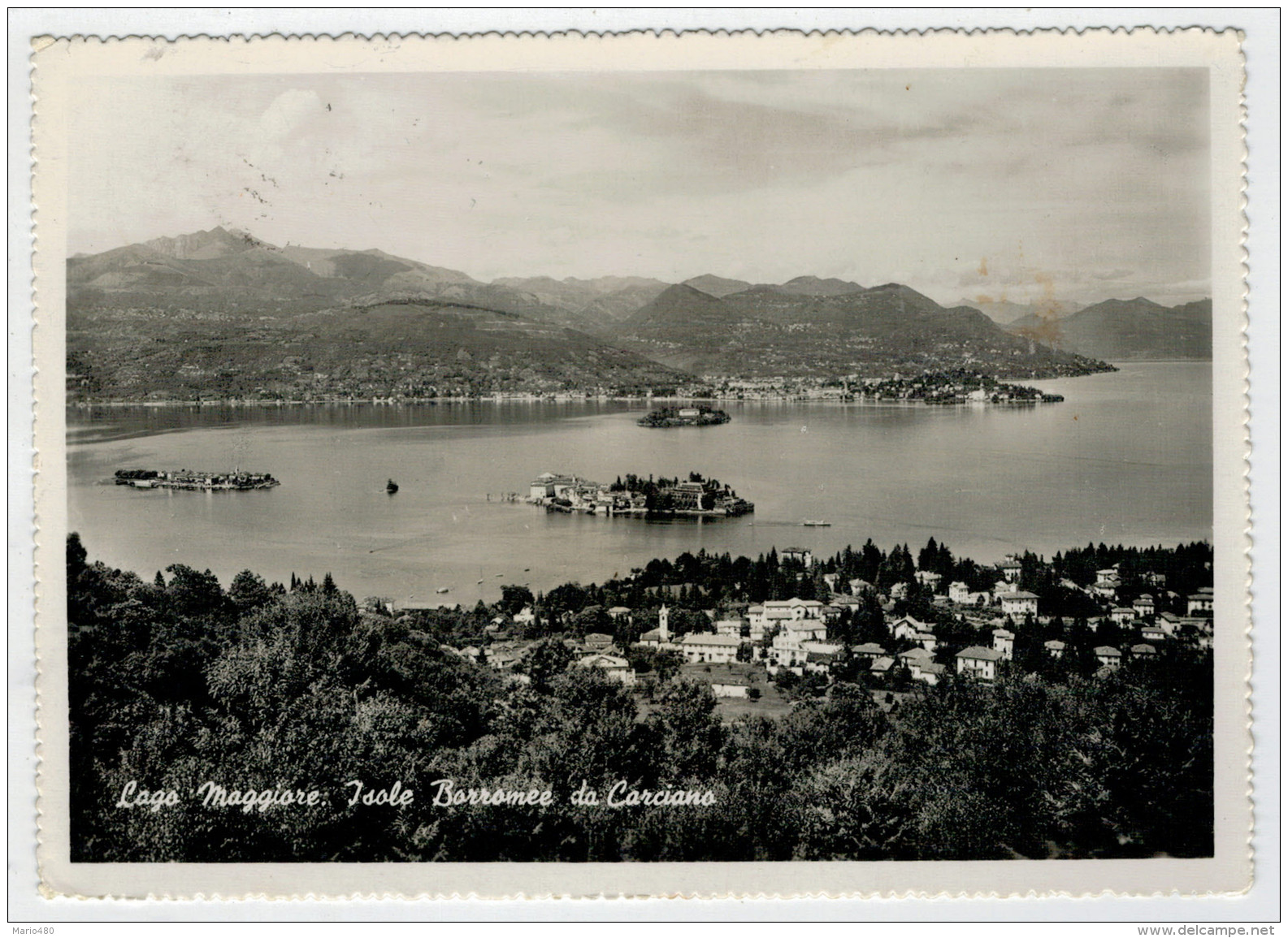 LAGO  MAGGIORE   ISOLE  BORROMEE  DA  CARCIANO             (VIAGGIATA) - Altri & Non Classificati